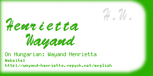 henrietta wayand business card